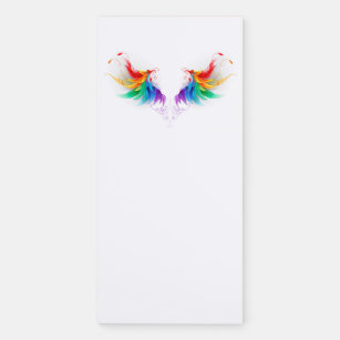 Fluffy Rainbow Wings Magnetic Notepad