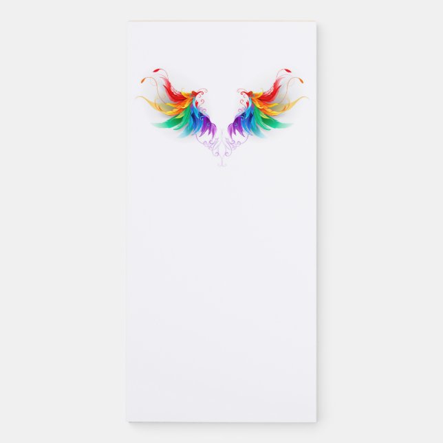 Fluffy Rainbow Wings Magnetic Notepad (Front)