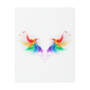 Fluffy Rainbow Wings Metal Print