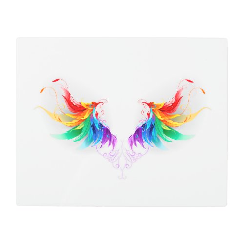 Fluffy Rainbow Wings Metal Print