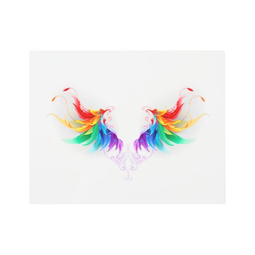 Fluffy Rainbow Wings Metal Print