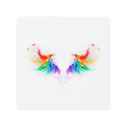 Fluffy Rainbow Wings Metal Print