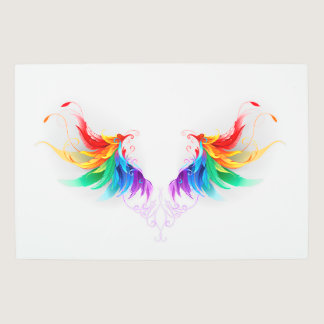 Fluffy Rainbow Wings Metal Print