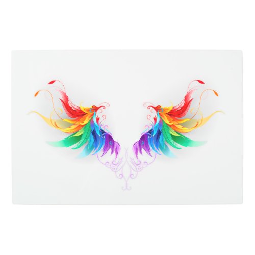 Fluffy Rainbow Wings Metal Print