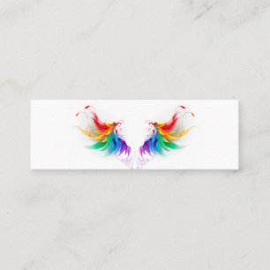 Fluffy Rainbow Wings Mini Business Card