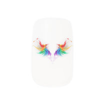 Fluffy Rainbow Wings Minx Nail Art
