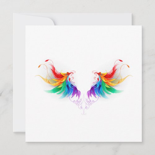 Fluffy Rainbow Wings Note Card