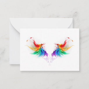 Fluffy Rainbow Wings Note Card