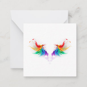 Fluffy Rainbow Wings Note Card