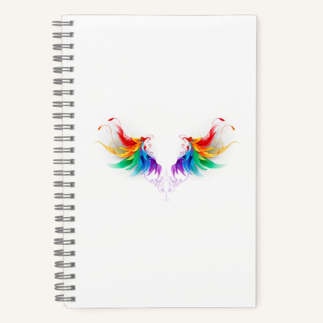 Fluffy Rainbow Wings Notebook (Front)