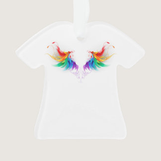 Fluffy Rainbow Wings Ornament