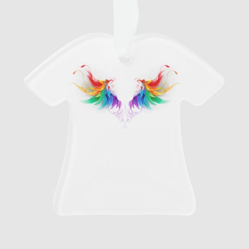 Fluffy Rainbow Wings Ornament