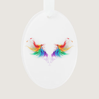 Fluffy Rainbow Wings Ornament