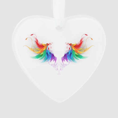 Fluffy Rainbow Wings Ornament