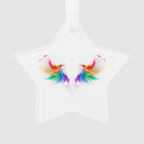 Fluffy Rainbow Wings Ornament