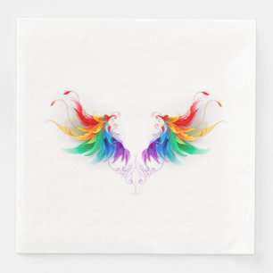 Fluffy Rainbow Wings Paper Dinner Napkins