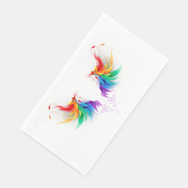 Fluffy Rainbow Wings Paper Guest Towels (Corner)