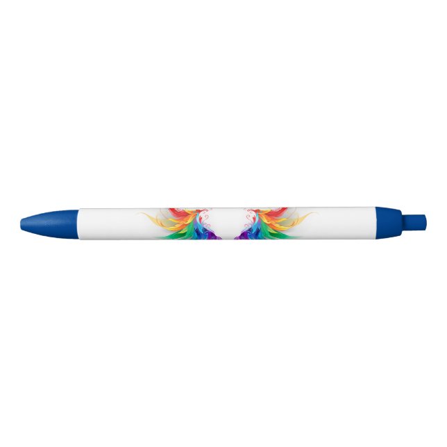 Fluffy Rainbow Wings Pen (Front)