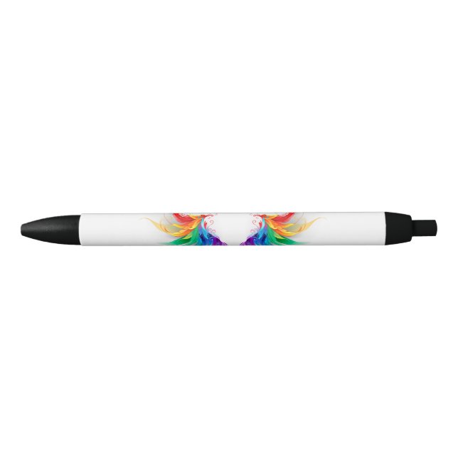 Fluffy Rainbow Wings Pen (Front)