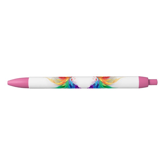 Fluffy Rainbow Wings Pen (Front)