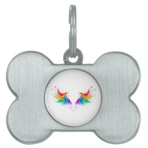 Fluffy Rainbow Wings Pet ID Tag