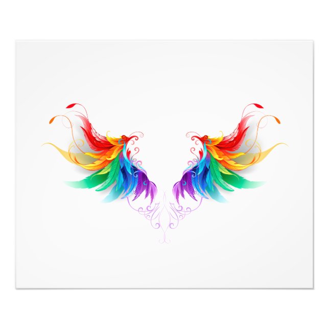 Fluffy Rainbow Wings Photo Print (Front)