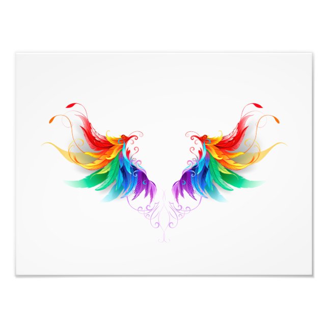 Fluffy Rainbow Wings Photo Print (Front)