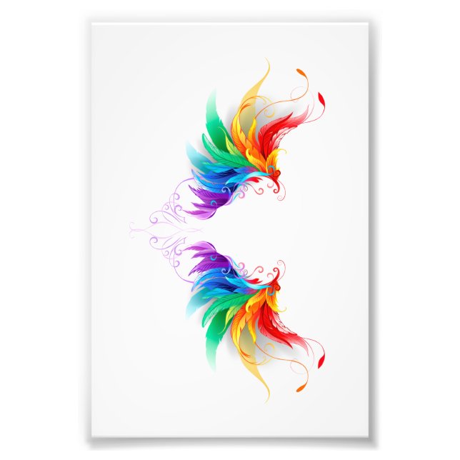 Fluffy Rainbow Wings Photo Print (Front)