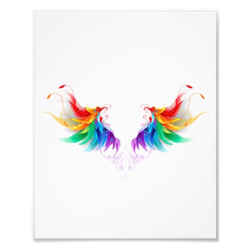 Fluffy Rainbow Wings Photo Print