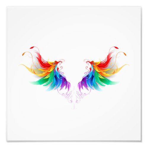 Fluffy Rainbow Wings Photo Print