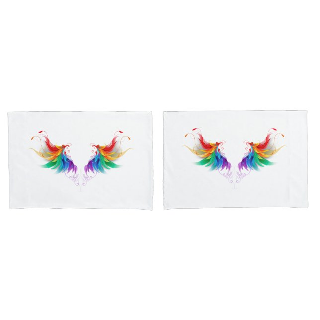 Fluffy Rainbow Wings Pillow Case (Front-Set)