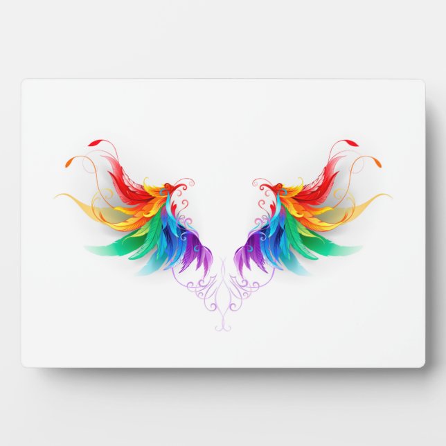 Fluffy Rainbow Wings Plaque (Front)