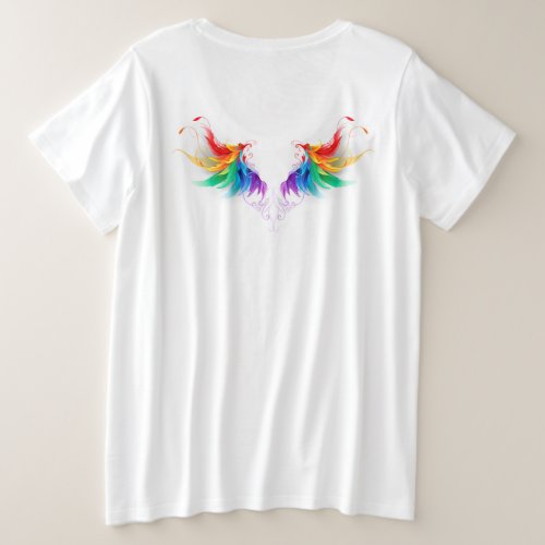 Fluffy Rainbow Wings Plus Size T_Shirt