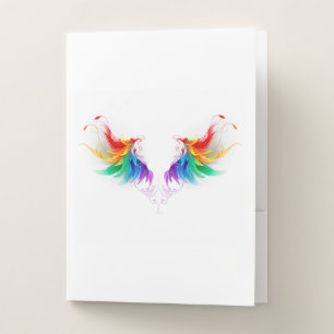 Fluffy Rainbow Wings Pocket Folder