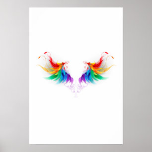 Fluffy Rainbow Wings Poster