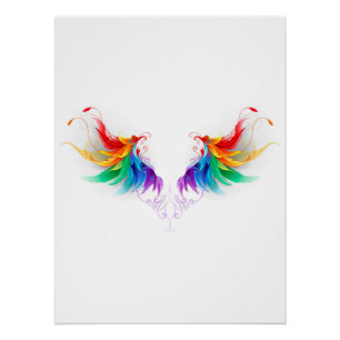 Fluffy Rainbow Wings Poster