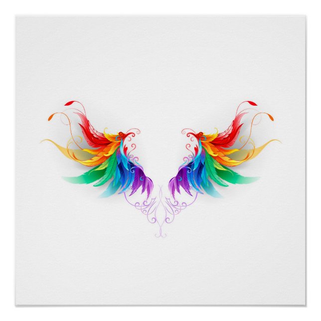 Fluffy Rainbow Wings Poster (Front)