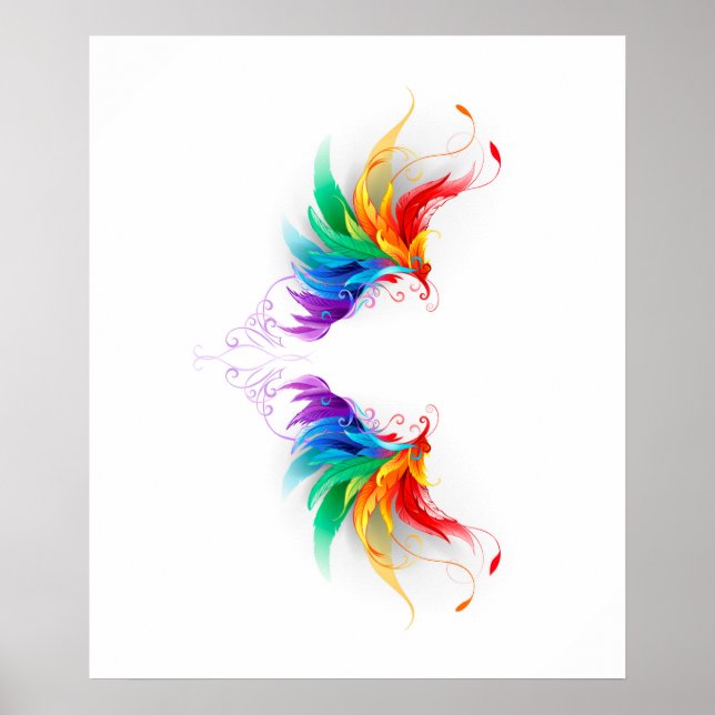 Fluffy Rainbow Wings Poster (Front)