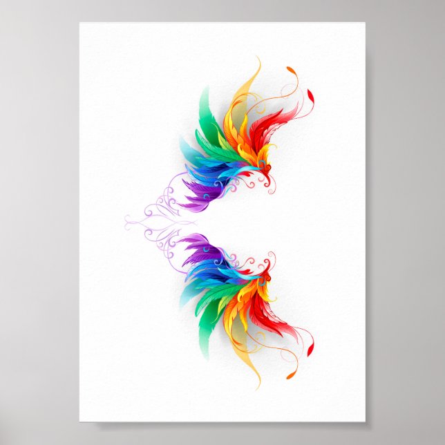 Fluffy Rainbow Wings Poster (Front)