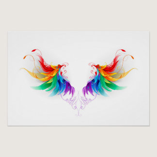 Fluffy Rainbow Wings Poster
