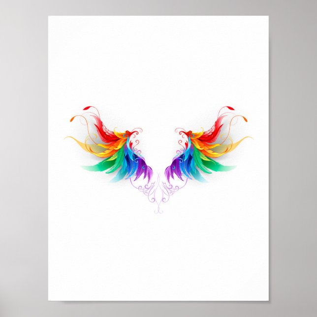 Fluffy Rainbow Wings Poster (Front)