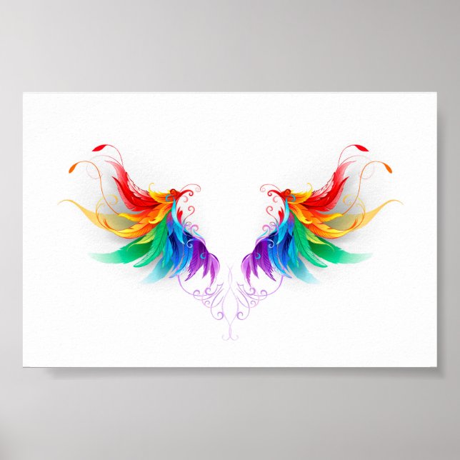 Fluffy Rainbow Wings Poster (Front)