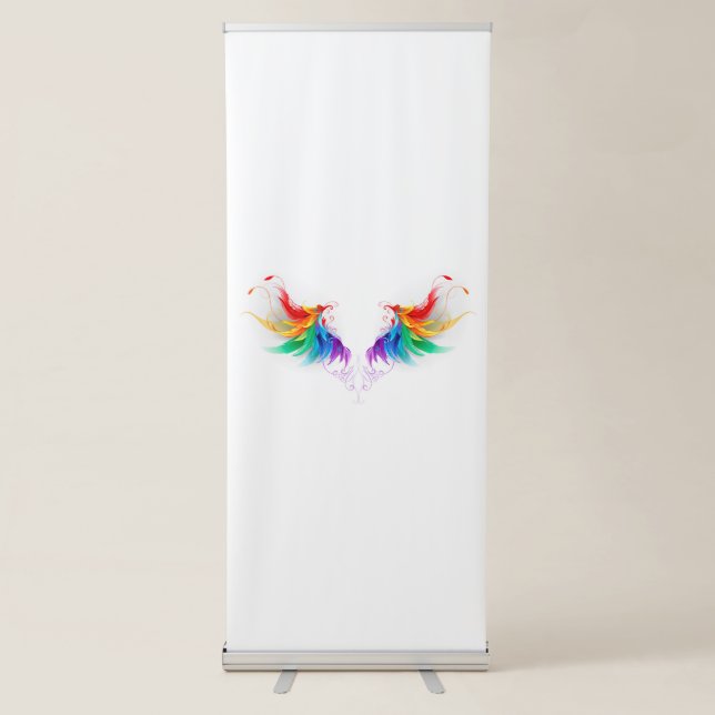 Fluffy Rainbow Wings Retractable Banner (Front)