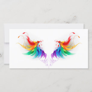 Fluffy Rainbow Wings Save The Date