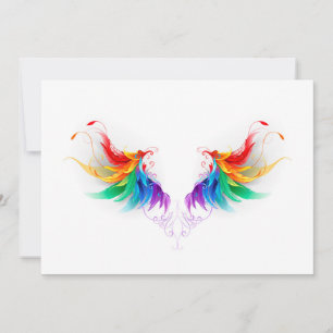 Fluffy Rainbow Wings Save The Date