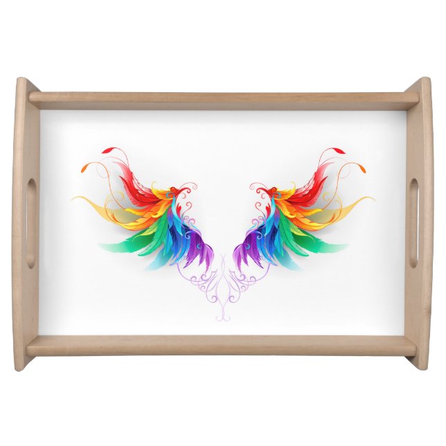 Fluffy Rainbow Wings Serving Tray (Front)