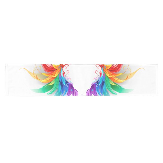 Fluffy Rainbow Wings Short Table Runner (Horizontal)