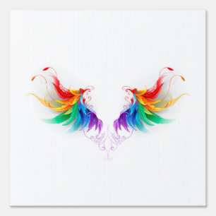 Fluffy Rainbow Wings Sign