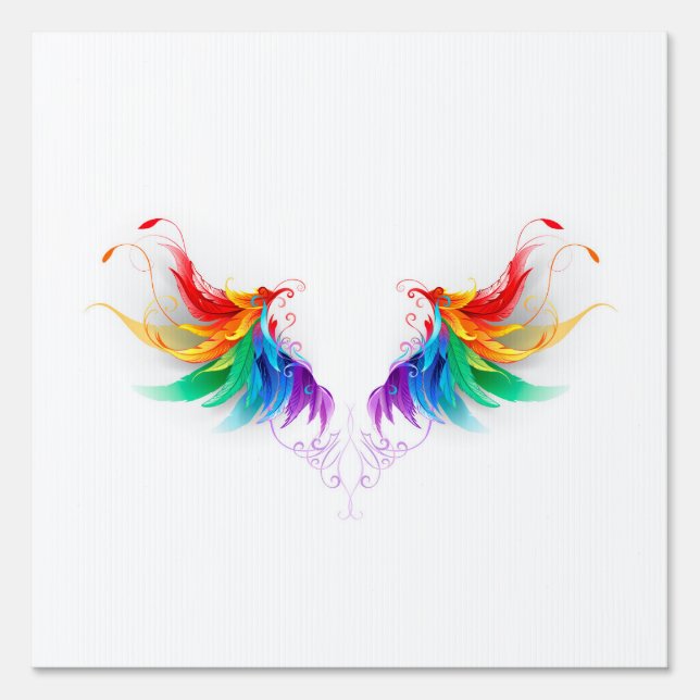 Fluffy Rainbow Wings Sign (Front)