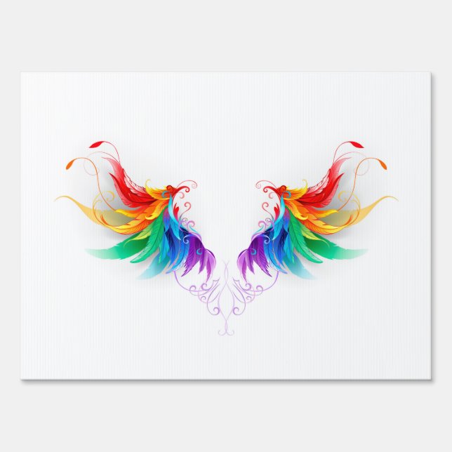 Fluffy Rainbow Wings Sign (Front)